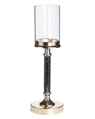 Kerzenständer ABBEVILLE Glas 41 cm Schwarz