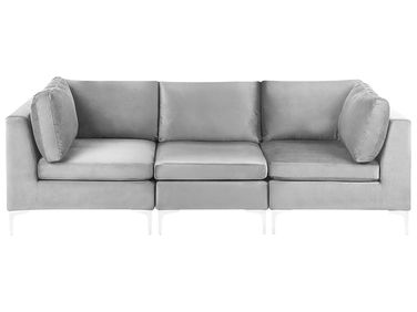 Modulsofa 3-Sitzer EVJA Grau Samtstoff