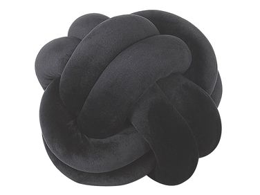 Dekokissen MALNI Samtstoff 20 x 20 cm Schwarz Ohne Muster