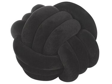 Dekokissen MALNI Samtstoff 30 x 30 cm Schwarz Ohne Muster
