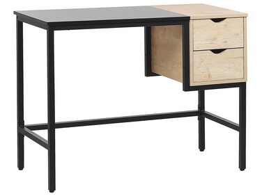 Schreibtisch HARPER Schwarz 100 cm 48 cm mit Schubladen