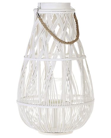 Laterne TONGA Bambus 56 cm Weiß
