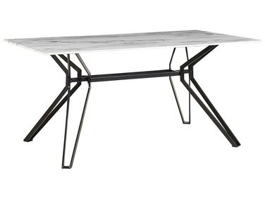 Esstisch BALLINA Weißer Marmor 160 cm 90 cm Sicherheitsglas