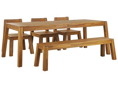 Gartenmöbel Set 6-Sitzer LIVORNO Braun Akazienholz