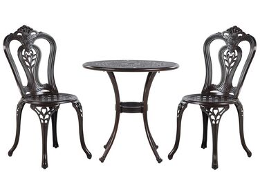 Bistro Set BOVINO Metall Dunkelbraun