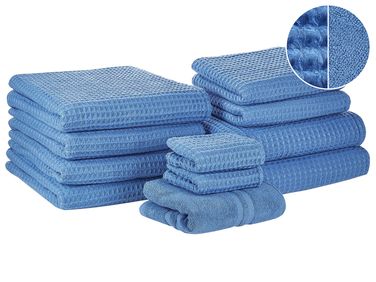 Handtücher 11er Set AREORA Baumwolle Blau