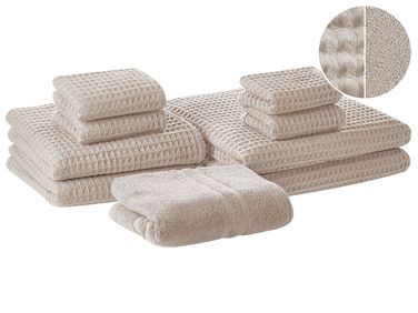 Handtücher 9er Set AREORA Baumwolle Beige