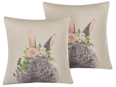 Dekokissen 2er Set FATSIA Baumwolle 45 x 45 cm Taupe