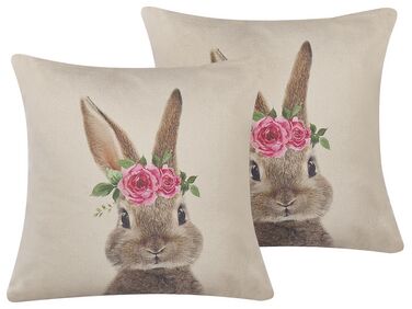 Dekokissen 2er Set TULIPA 45 x 45 cm Taupe