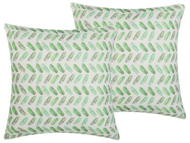 Dekokissen 2er Set PRUNUS 45 x 45 cm Grün Abstraktes Muster