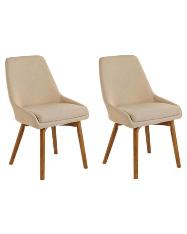 Esszimmerstuhl 2er Set MELFORT Stoff Sandbeige