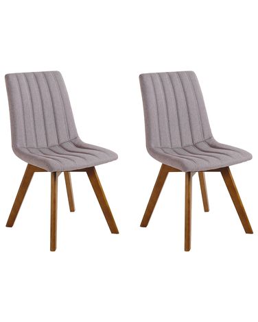 Esszimmerstuhl 2er Set CALGARY Stoff Taupe