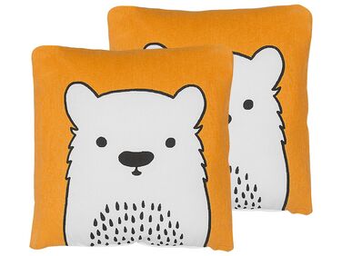 Dekokissen 2er Set WARANASI Baumwolle 45 x 45 cm Orange