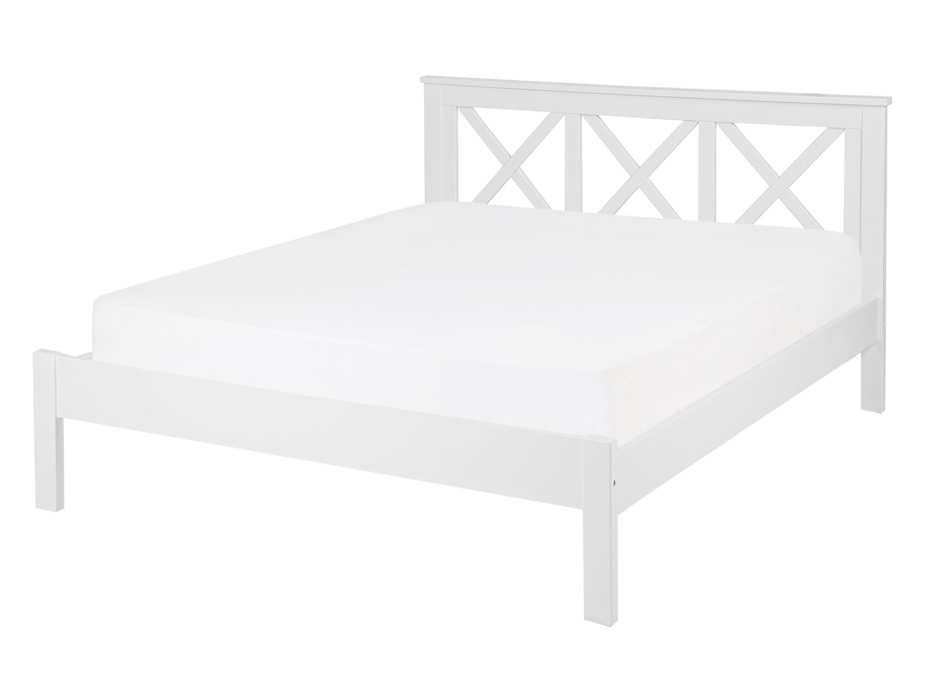 Bett mit Lattenrost Kiefernholz TANNAY 140 x 200 cm Weiß