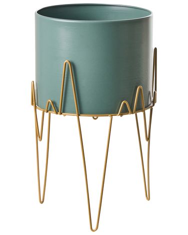 Elevated Plant Pot KALANDRA 29 cm Dark Green Metal