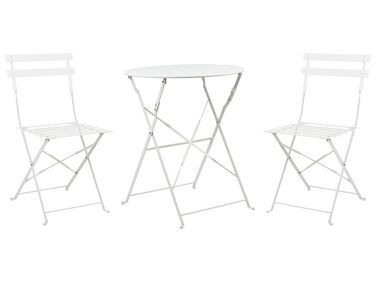 Bistro Set klappbar FIORI Metall Weiß