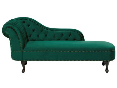 Linksseitige Chaiselongue NIMES Samtstoff Dunkelgrün