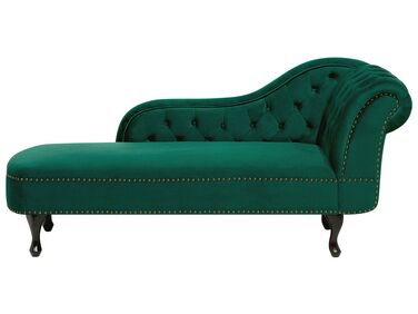 Rechtsseitige Chaiselongue NIMES Samtstoff Grün