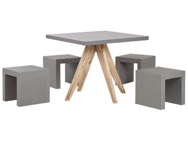 Gartenmöbel Set mit Hockern 4-Sitzer OLBIA/TARANTO Grau Beton