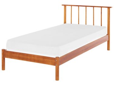 Bett mit Lattenrost Kiefernholz BARRET 90 x 200 cm Braun