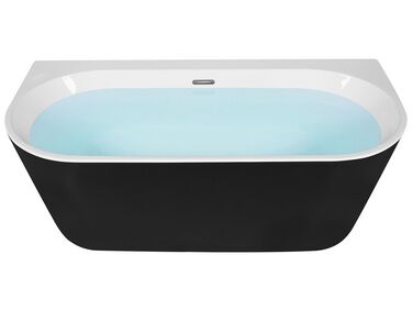 Badewanne HARVEY 170 x 80 cm Schwarz / Weiß