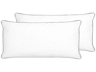 Kopfkissen 2er Set PELISTER Niedrig Mikrofaser 40 x 80 cm Weiß