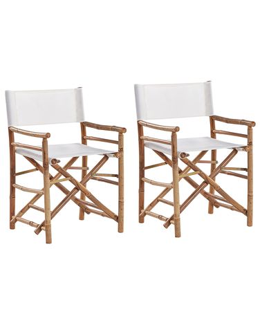 Gartenstuhl 2er Set MOLISE Bambus Braun