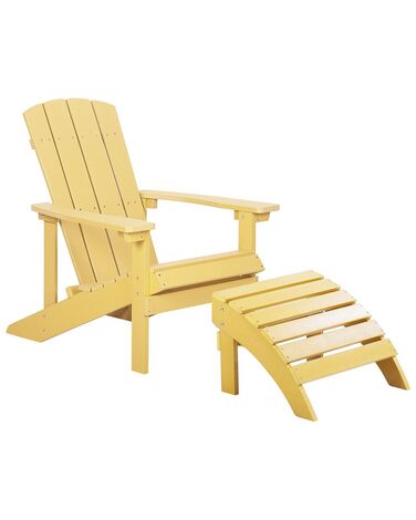 Garden Chair ADIRONDACK with Footstool Yellow