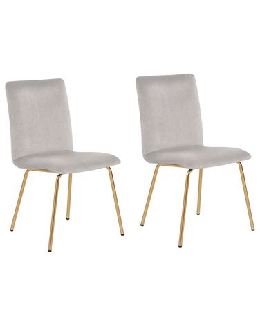 Esszimmerstuhl 2er Set RUBIO Samtstoff Grau