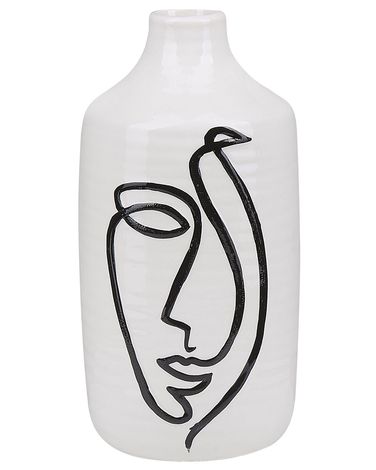 Blumenvase AENUS Steinzeug 22 cm Weiß