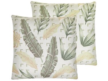 Dekokissen 2er Set RHAPIS 45 x 45 cm Grün Pflanzenmuster