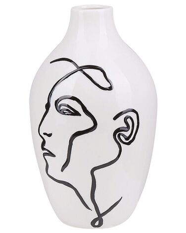 Blumenvase HELIKE Steinzeug 23 cm Weiß