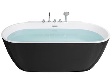 Freistehende Badewanne ROTSO 170 x 80 cm Schwarz / Weiß