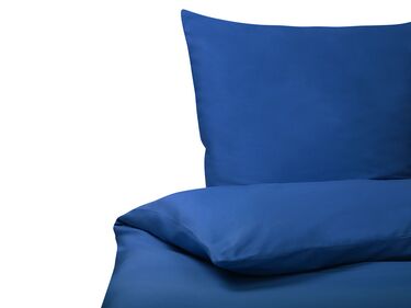 Bettwäsche-Set HARMONRIDGE Baumwollsatin 200 x 220 cm Dunkelblau