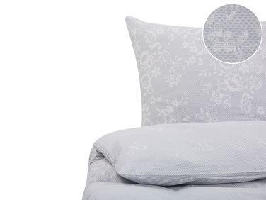 Bettwäsche-Set MORNINGSIDE Baumwollsatin 220 x 240 cm Grau