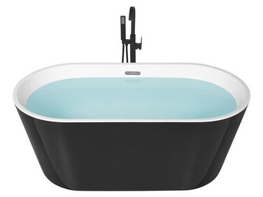 Freistehende Badewanne HAVANA 160 x 76 cm Schwarz / Weiß