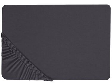 Fitted Sheet HOFUF Cotton 140 x 200 cm Black