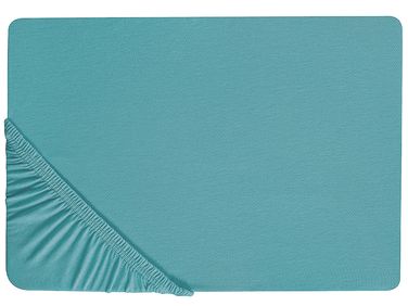 Fitted Sheet HOFUF Cotton 200 x 200 cm Turquoise