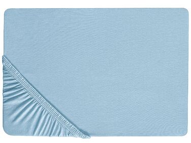 Fitted Sheet HOFUF Cotton 140 x 200 cm Light Blue