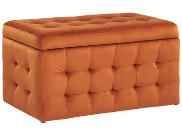 Ottomane mit Stauraum MICHIGAN Samtstoff Orange