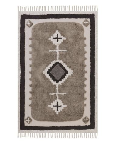 Rug GEYVE Beige 140 x 200 cm Cotton