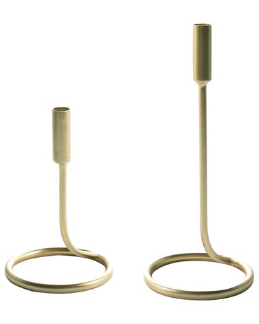 Kerzenständer 2er Set BUNYU Metall 19/28 cm Gold
