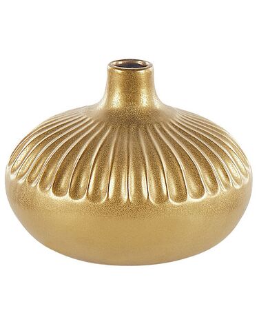Dekovase CERCEI Steinzeug 20 cm Gold