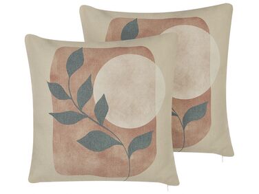 Dekokissen 2er Set CALLIOPSIS 45 x 45 cm Weiß Abstraktes Muster