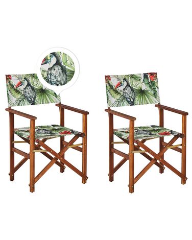 Gartenstuhl 2er Set CINE Akazienholz Grün