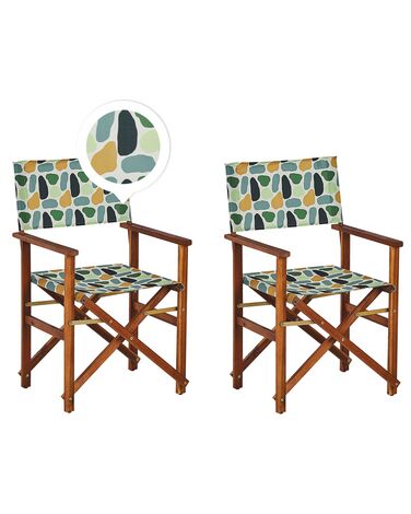Gartenstuhl 2er Set CINE Akazienholz Bunt