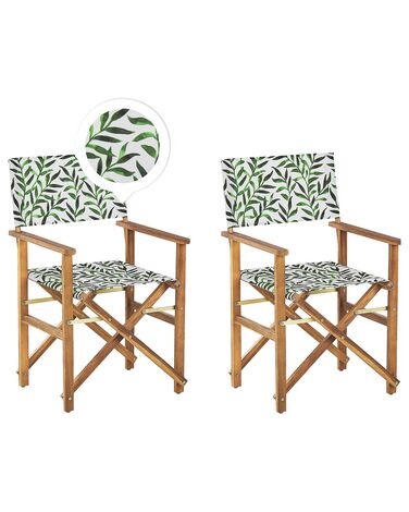 Gartenstuhl 2er Set CINE Akazienholz Weiß