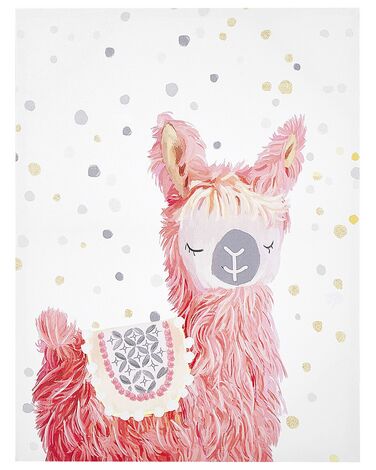 Canvas AFASSA Animal Motif 60 x 80 cm Pink