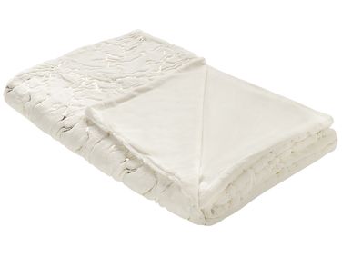Kuscheldecke GODAVARI 130 x 180 cm Cremeweiß