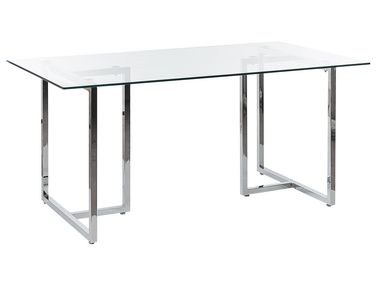 Esstisch ENVIA Silber 160 cm 90 cm Sicherheitsglas